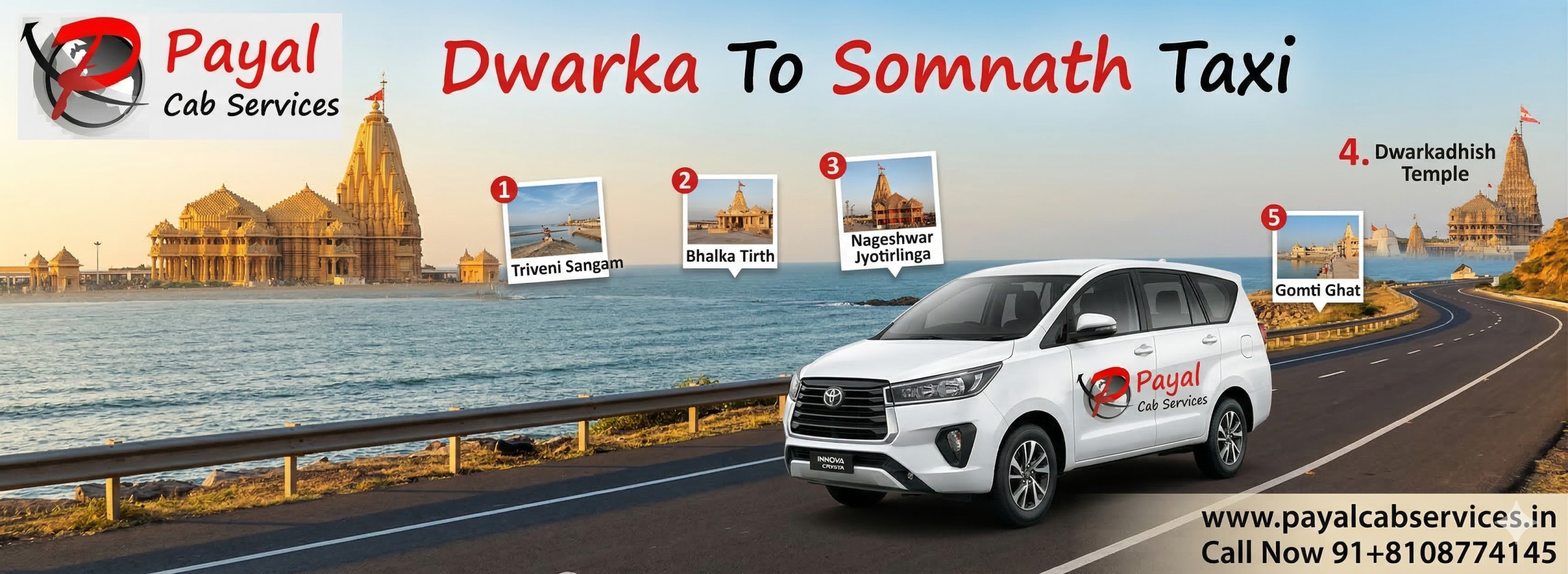 How to Plan a Trip to Dwarka To Somnath Taxi Payal Cab Services